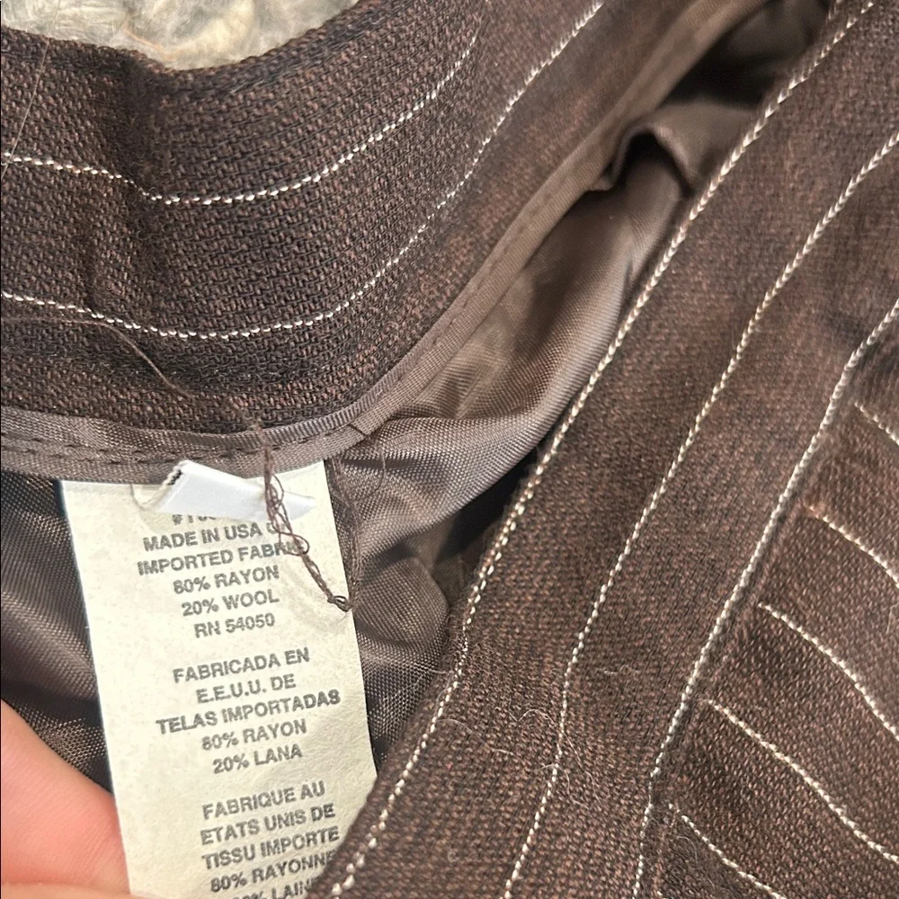 Christian Dior Vintage Chocolate Brown Wool Blend Suit Set Size 12